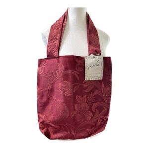 World Totes Burgundy Jacquard 12x12 Tote Bag – Made in USA